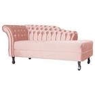 Divã RECAMIER STYLOS Lado Direito Veludo Rosa - MALTA DECOR