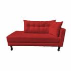 Divã Recamier Troya 1,40 Cm Lado Direito Suede Vermelho