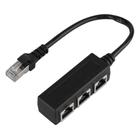 Divisor de adaptador de cabo Ethernet RJ45 1 macho para 3 fêmea