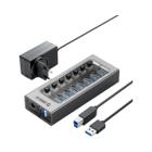 Divisor USB 3.0 Orico Industrial de Alumínio - 7 Portas com Adaptador 12V