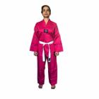 Dobok Kimono Taekwondo - Brim Leve - Rosa Infantil