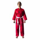 Dobok Kimono Taekwondo - Brim Leve - Vermelho - Adulto