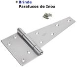 Dobradiça Inox Leme triangulo Reforçada 100x150 mm Porteira porta Portão