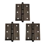 Dobradiça Para Porta De Madeira Kit Com 3 Unidades Antique - Soprano