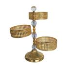 Doceira Turca de 3 andares em Metal Dourado - Doceira Versátil para Sobremesas Variadas - Luxo para Receber com Elegância! - Prime Home Decor