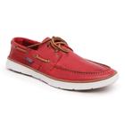 Dockside Casual Sapato Mocassim em Couro Vermelho