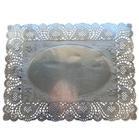 Doilies  Retangular Prata Toalha Rendada  20x30 40 un