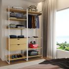 Dois Modulo Para Closet Industrial Ferro Branco MDF Canela