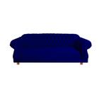Dois Sofás Chesterfield Elisabeth 2M - Suede Azul Marinho / sala de estar, recepção, barbearia