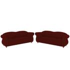 Dois Sofás Chesterfield Merlo 3 lugares 1,80 - Suede Bordo / Decoração, recepção, Barbearia, sala tv estar