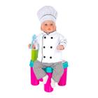 Dólmã Baby Mini Chef de Cozinha com Chapéu Mestre Cuca