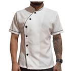 Dolma chef de cozinha uniforme profissional branco com detalhe preto