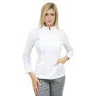 Dolmã Chefe de Cozinha Feminino com Zíper Algodão - Camisa Chefe de Cozinha Feminina - Dolman Chefe de Cozinha Feminina - DEMORGAN