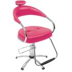 Dompel - Cadeira Futura Hidráulica Cromada P/ Salão Cabeleireiro Rosa Dompel