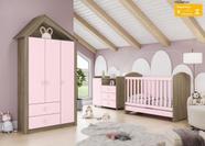 Dormitório Infantil Casinha Rustico/Rosa - Henn