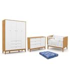 Dormitório Infantil Unique 4 Portas, Cômoda e Berço com Colchão - Matic Móveis