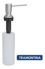 Dosador De Sabão Tramontina Aço Inox 500ml Com Recipiente Plástico