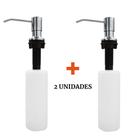 Dosador Dispenser de Detergente 2 Unidades Inox Escovado Sabão Líquido e Sabonete Liquido Pia Cozinha - Westing