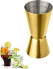 Dosador Inox Bebidas Duplo 25ml 50ml Medidor Drink Gin Vodka Dourado - Lyor