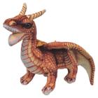 Dragão De Pelúcia Realista 40cms - Laranja