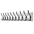 Dseap Wall Mounted Coat Rack com 10 Ganchos Tri: Cabide de madeira gancho de madeira para casacos toalhas chapéus roupas, branco e preto