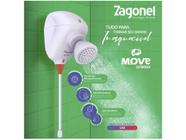 Ducha Eletrônica Zagonel Move 7500W  220V - Angular Branca Temp. Gradual com Chuveirinho