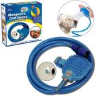 Ducha/mangueira com escova para banho pet azul com acessórios western - Western Pet