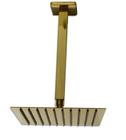 Ducha Slim Quadrada Golden 20 cm Com Braço de Teto Dourada