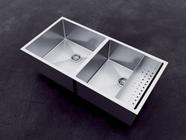 Dupla Cuba Dupla Quadrada Inox Cozinha Gourmet Lixeira Pia Inox