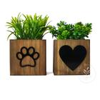 Dupla de Vasinhos com Planta Artificial Decoração Pet