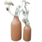 dupla de vasos decorativos em ceramica riscado decoração de sala e casa