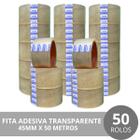Durex Transparente Para Fechar Caixa 50 Rolos 45x50