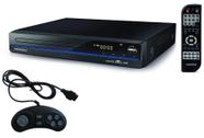 Dvd player mondial gamer karaoke usb mp3 c/ joystick e 600 jogos