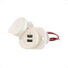 E1365 Carregador Náutico USB Redondo Branco 12 a 24 Volts