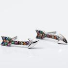 Ear Cuff Prata Flecha Rainbow