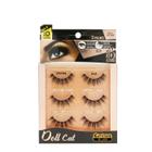 EBIN NEW YORK Cattitude 3D Lash 3 Par Doll Cat 3D Lash Baby Doll Lash Look Long Voluminous Wispy Hair Staggered Lash Style Centro Alongado Lightweight Comfortable Wear Reutilizável