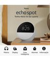 Echo Spot (2024) com Alexa: Despertador inteligente com som vibrante e Alexa Cor Branca
