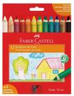 Ecogiz de cera faber castell 12 cores c/ apontador