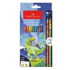 Ecolápis de Cor Faber Castell 12+2 Coleção Dinossauro - FABER CASTELL LINHA VERMELHA