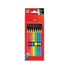 Ecolápis De Cor Regular Faber Castell - 10 Cores Neon - Faber-castell