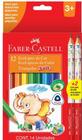 Ecolápis Triangular Jumbo 12 Cores+2 Jumbo 2B Faber Castell