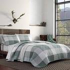 Eddie Bauer - Conjunto de Colchas Rainha, Roupa de Cama Reversível de Algodão com Shams Correspondentes, Decoração de Casa de Peso Médio (Boulder Green, Queen)