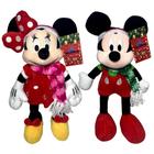 Edição Especial Natal - Casal Pelúcia Média Decoração Natalina Disney : Mickey Mouse + Minnie Mouse