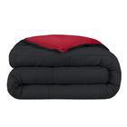 Edredom Bare Home Queen reversível em microfibra preto/vermelho