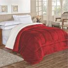 Edredom Bariloche King Dupla Face Sherpa - Vermelho