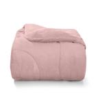 Edredom Casal Plush Flannel Coberdrom Dupla Face Rosa Poema