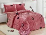 Edredom Coberdrorn Casal King Size 3 Peças Sherpa Rosa - Amira