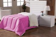 Edredom De Cama Solteiro Coberdron Dupla Face Rosa Pink