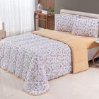 Edredom Dupla Face Queen 100 Algodão  Estampado com Acabamento em Viés