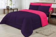 Edredom King Dupla Face 2,50m x 2,90m Roxo-Pink - Essência Enxovais